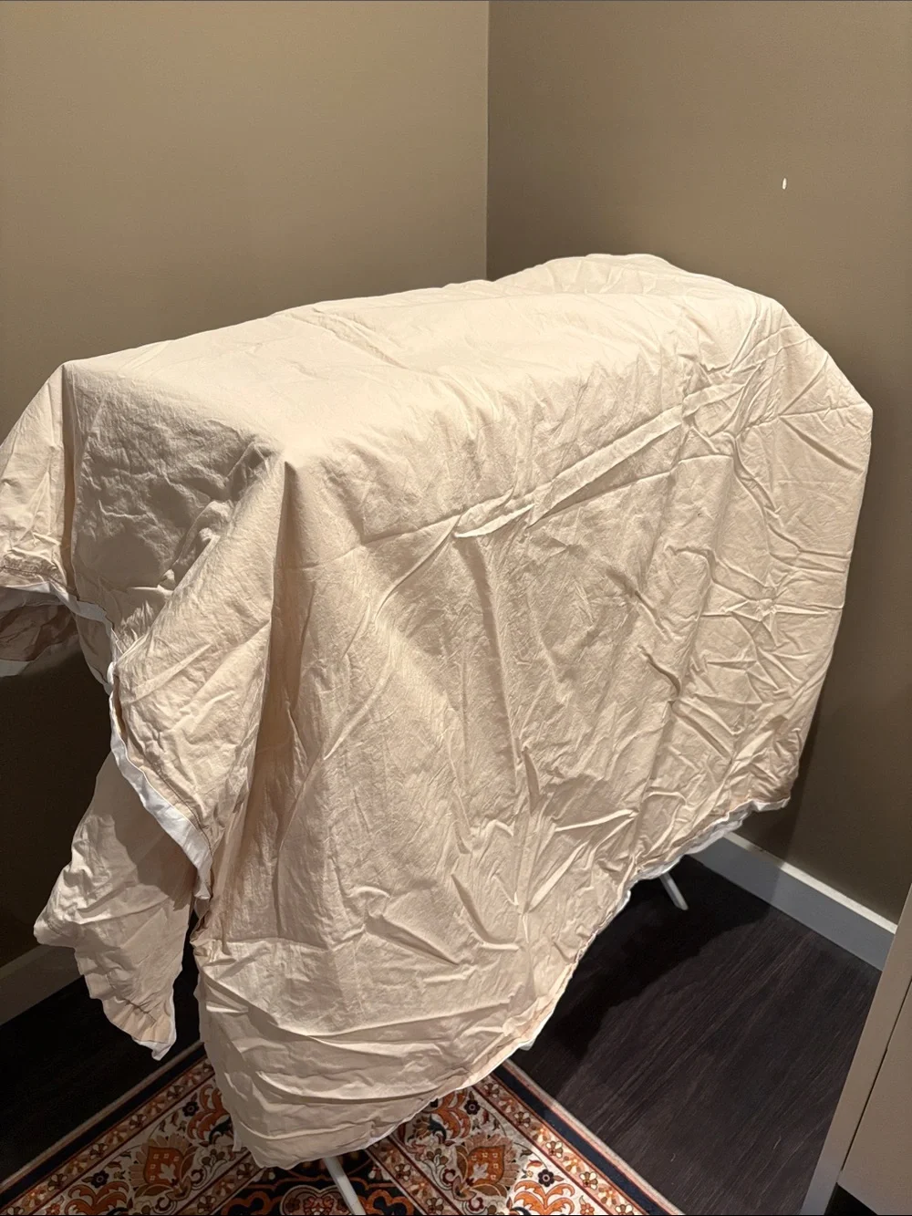 Anthropologie Tipped Contrast Percale Queen Duvet in Neutral 100% cotton